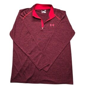 Under Armour HeatGear 1/4 Zip Pullover Heather Maroon Athletic Mens‎ Large